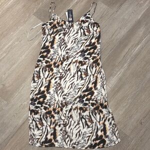 One Clothing Animal Print Dress - Black, Brown, White